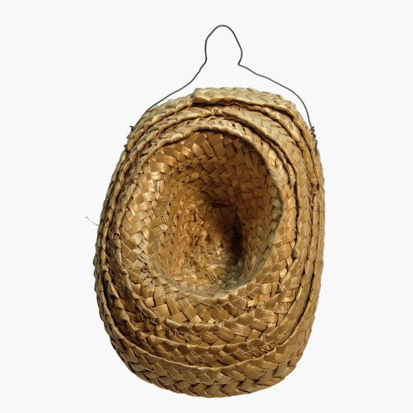 Straw Hat Christmas Ornament Vintage Fruit Mexican Hispanic Rustic Denim Band - Picture 7 of 8